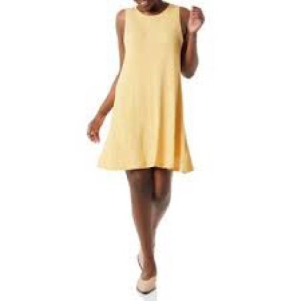 NWT Amazon Essentials Yellow Tulips Tank Swing Dress